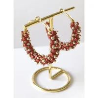 Boucles d'oreilles - Créoles "Grenat" 2