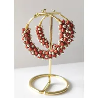 Boucles d'oreilles - Créoles "Grenat" 3