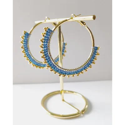 Boucles d'oreilles - Créoles "Blue"