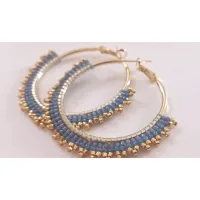 Boucles d'oreilles - Créoles "Blue" 2