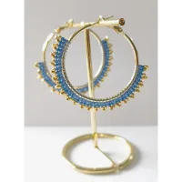 Boucles d'oreilles - Créoles "Blue" 3