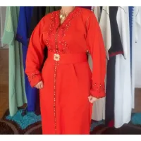 Caftan avec ceinture orange 3