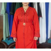 Caftan avec ceinture orange 4