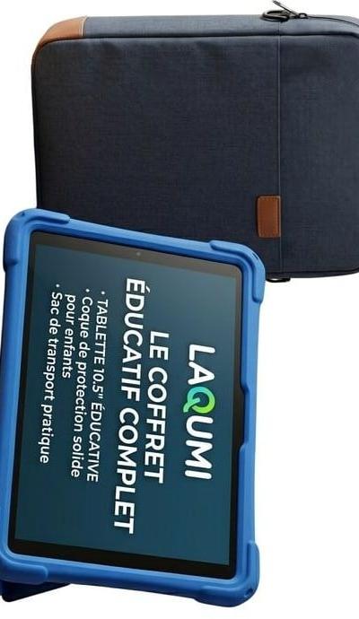 Coffret Éducatif Laqumi : Tablette 10.5" (6go + 128gb, 5G + Wifi ) + Protection + Sac de Transport