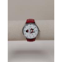 Montre "Algérie ❤️ Gaza" – Cadran Chiffres Arabes | Bracelet Simili Cuir Rouge