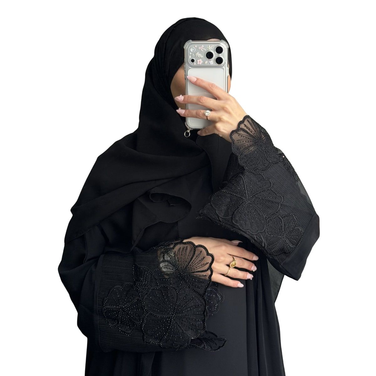 Abaya dentelle noir - Création Dubaï