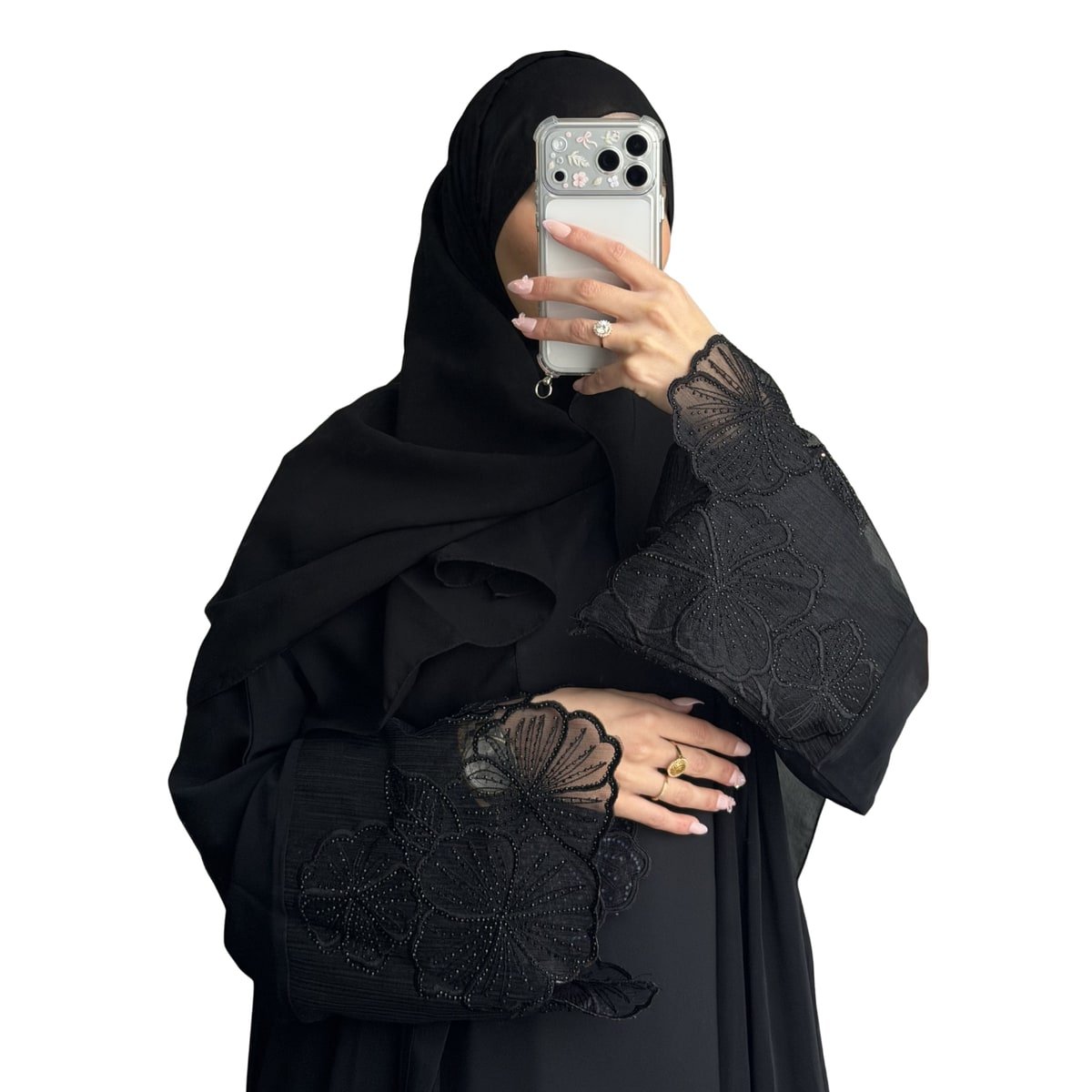 Abaya dentelle noir - Création Dubaï