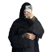 Abaya dentelle noir - Création Dubaï