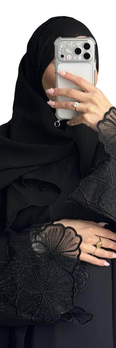Abaya dentelle noir - Création Dubaï