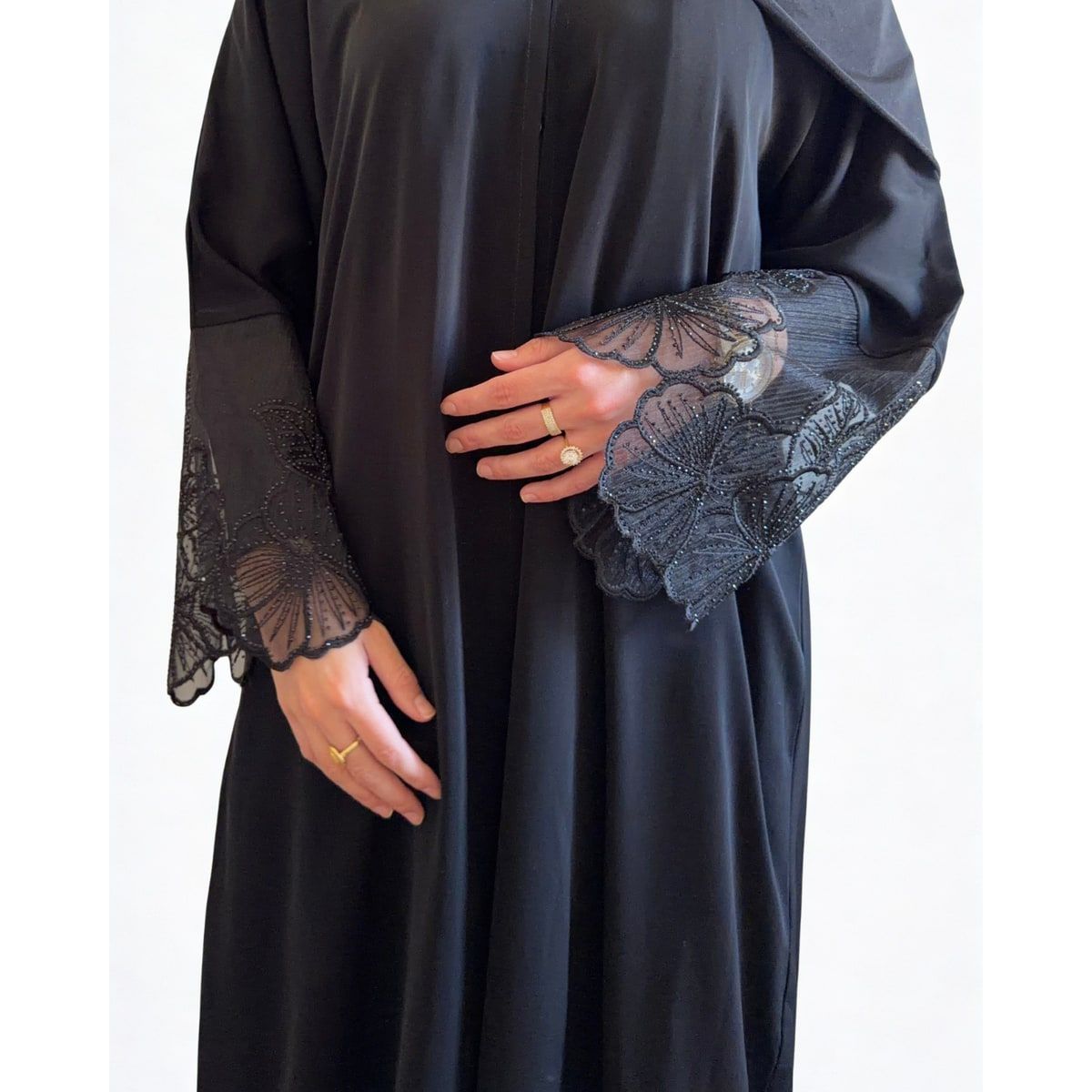 Abaya dentelle noir - Création Dubaï 2