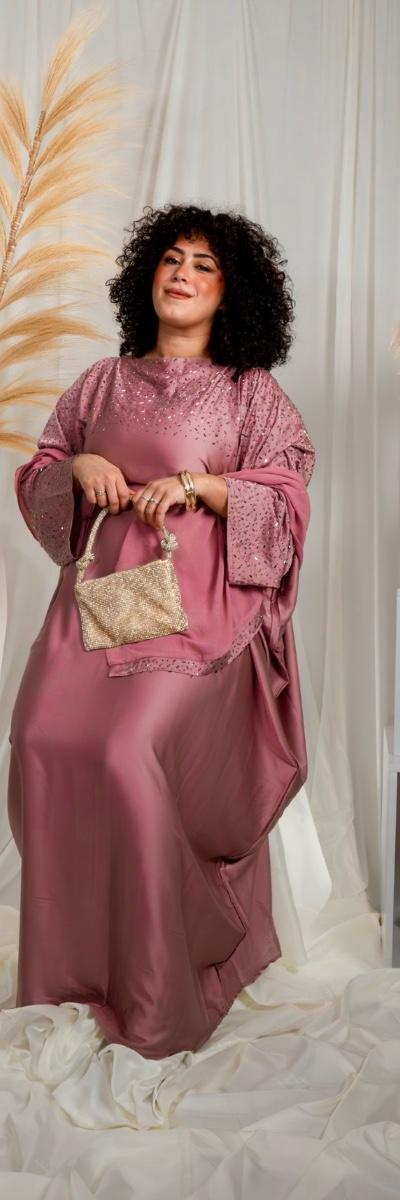 Abaya Strass - Rose