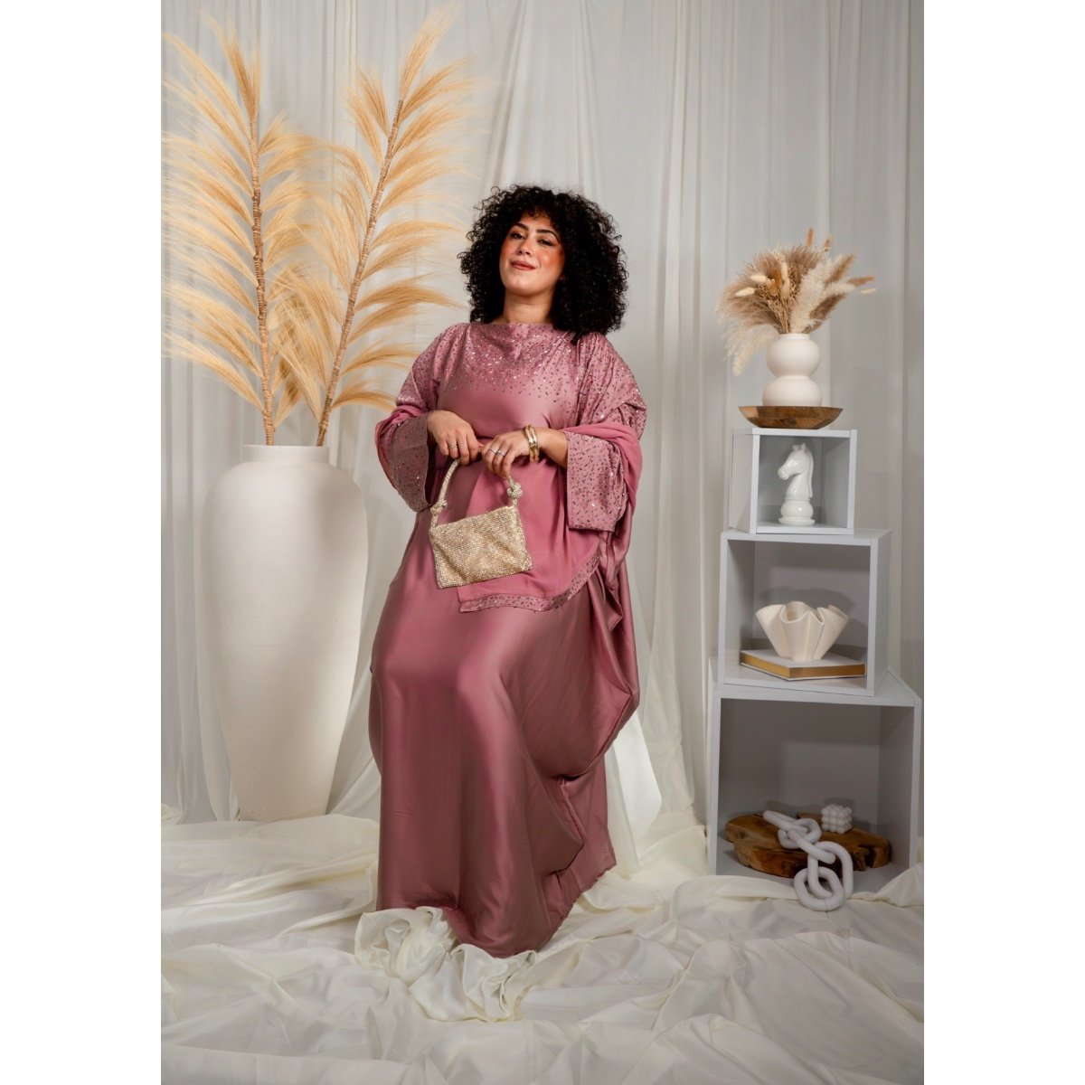 Abaya Strass - Rose