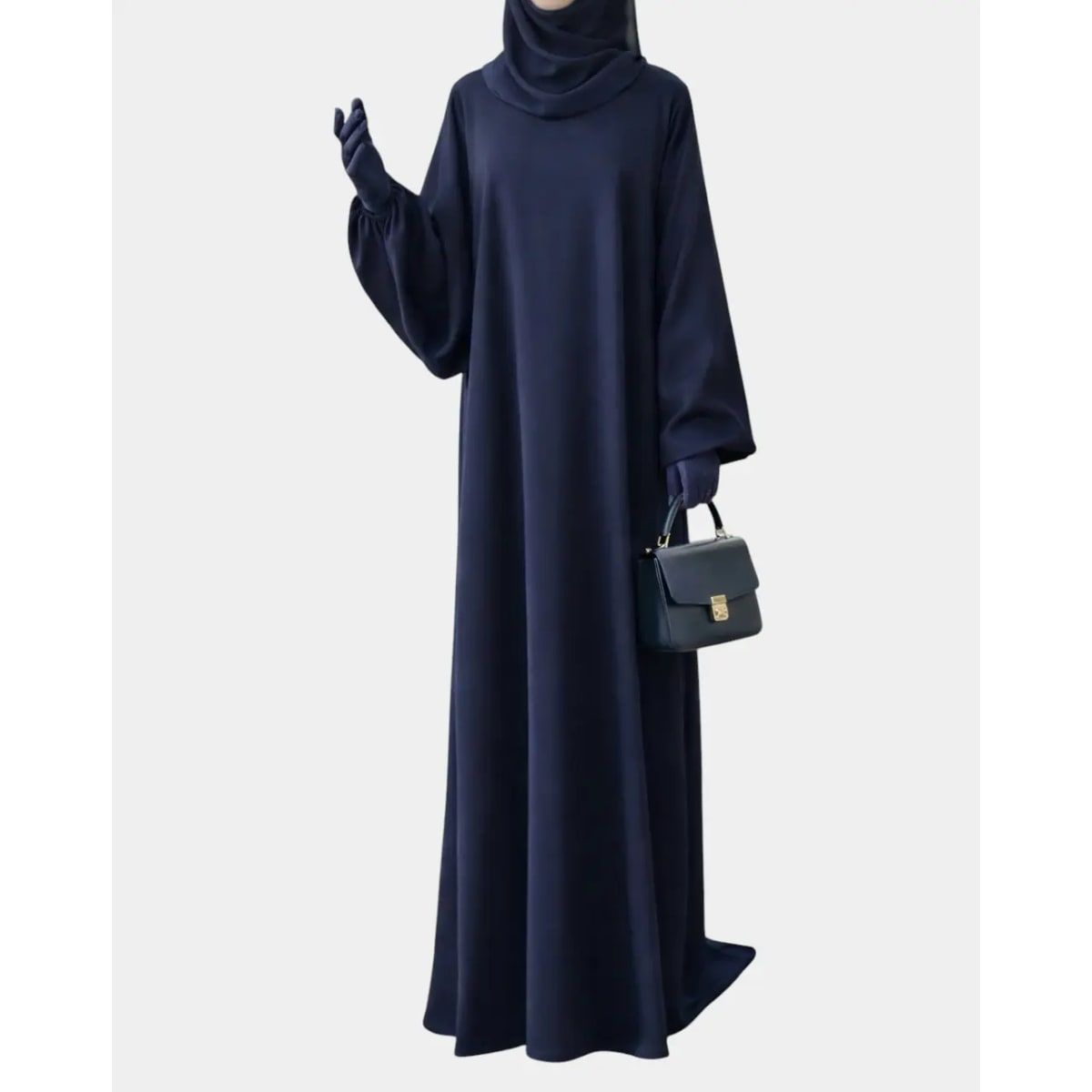 Abaya manches ballon en soie de Médine