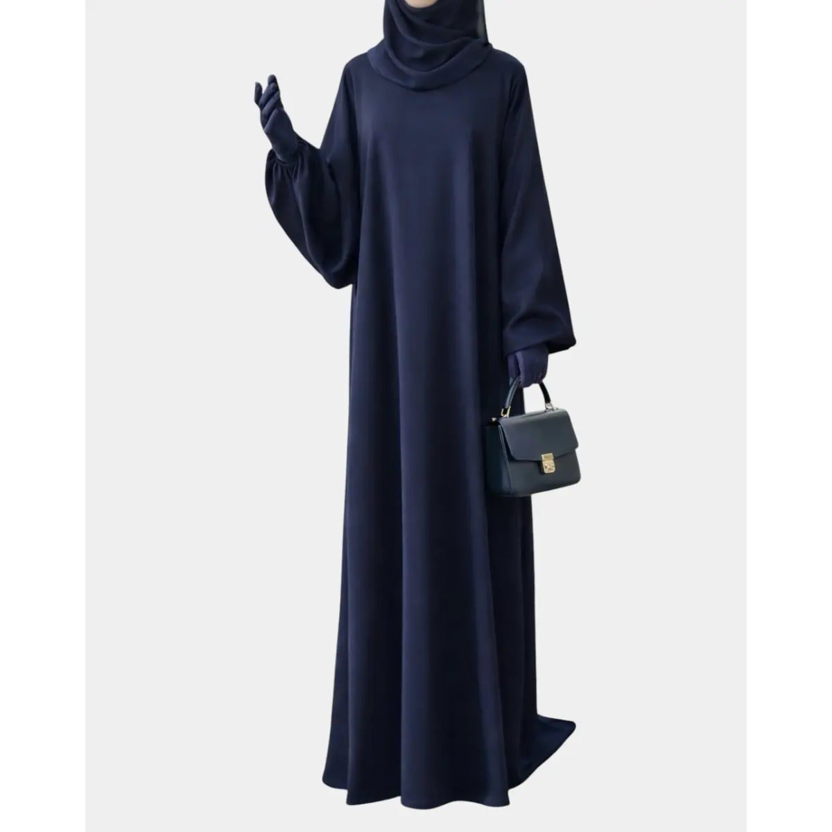 Abaya manches ballon en soie de Médine