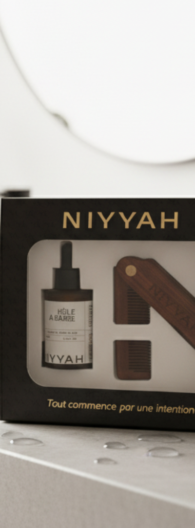 Coffret soin barbe : huile à barbe + peigne offert