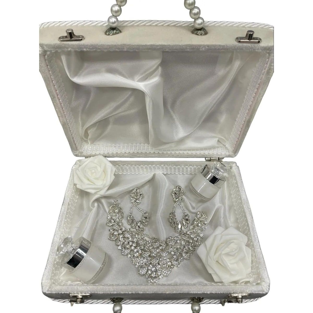 Valise Mariée Velours Perles – Coffret Bijoux Élégant 3