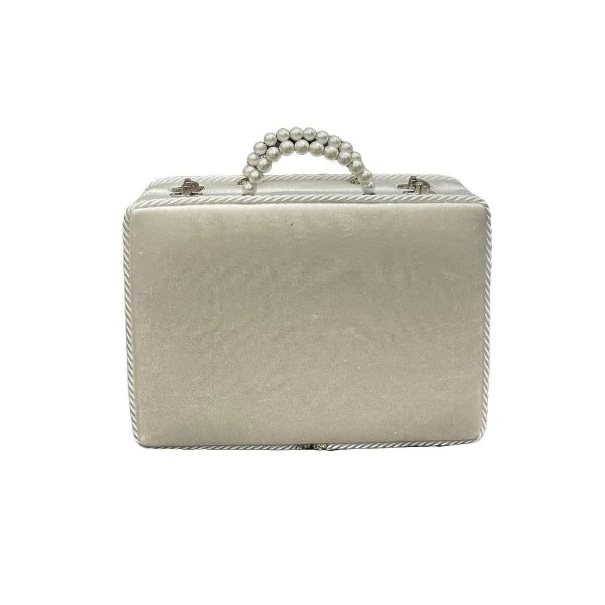 Valise Mariée Velours Perles – Coffret Bijoux Élégant